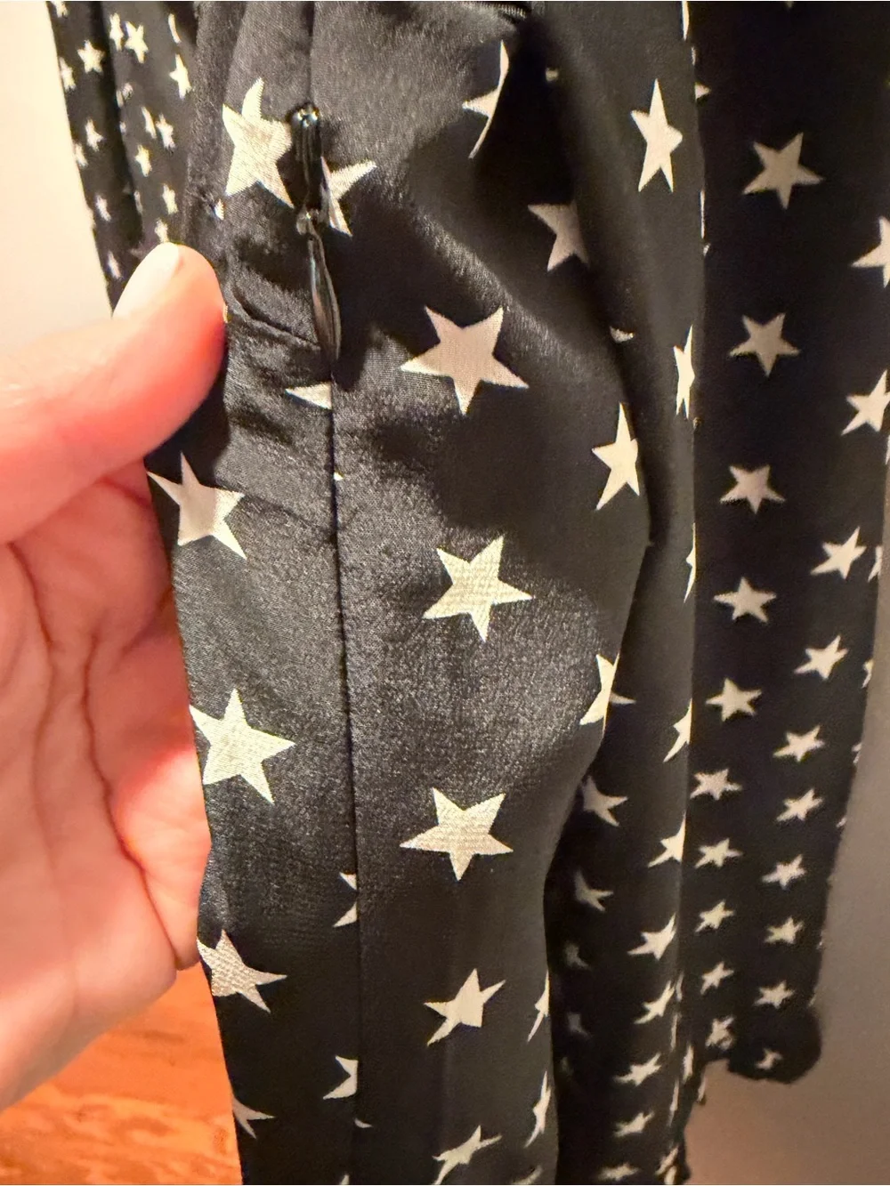 J.Crew Black & White Star Print Long Sleeve Dress